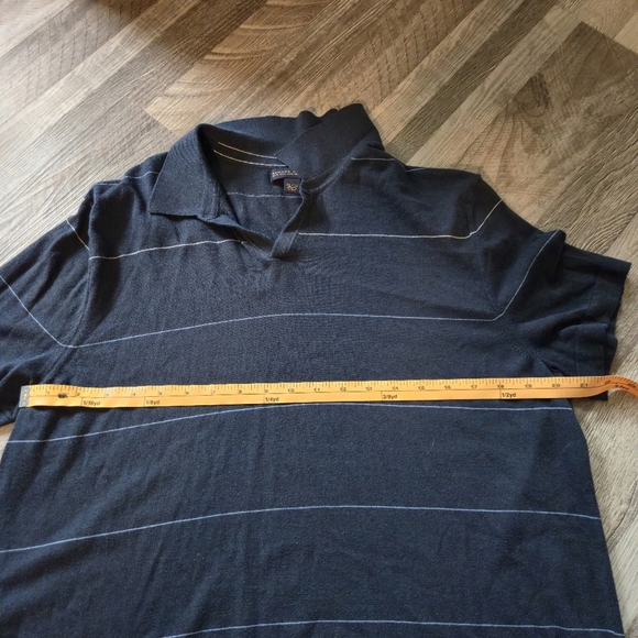 Banana Republic Silk Cotton Blend Casual Striped Knit Polo Shirt XL - Picture 8 of 10